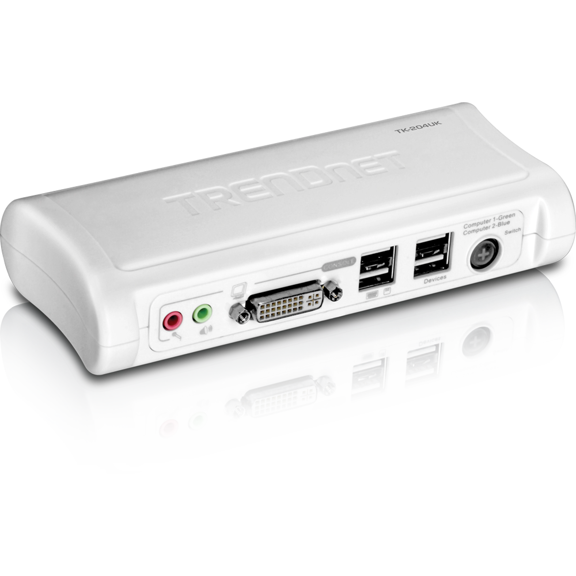TRENDnet TK-204UK 2-Port DVI/USB KVM Switch Kit w/ Audio (Includes 2x KVM cables)