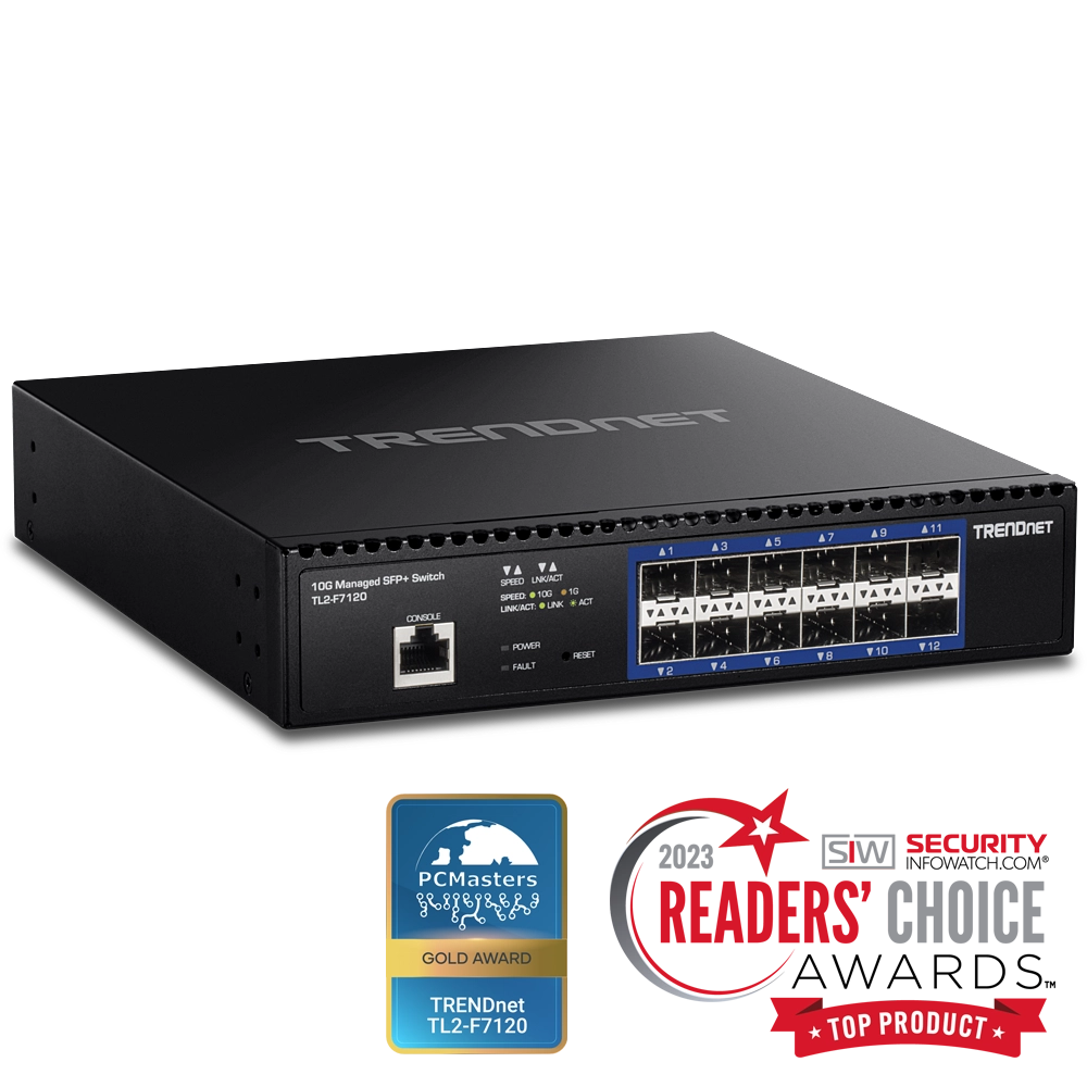 TRENDnet TL2-F7120 12-Port 10G Layer 2 Managed SFP+ Switch