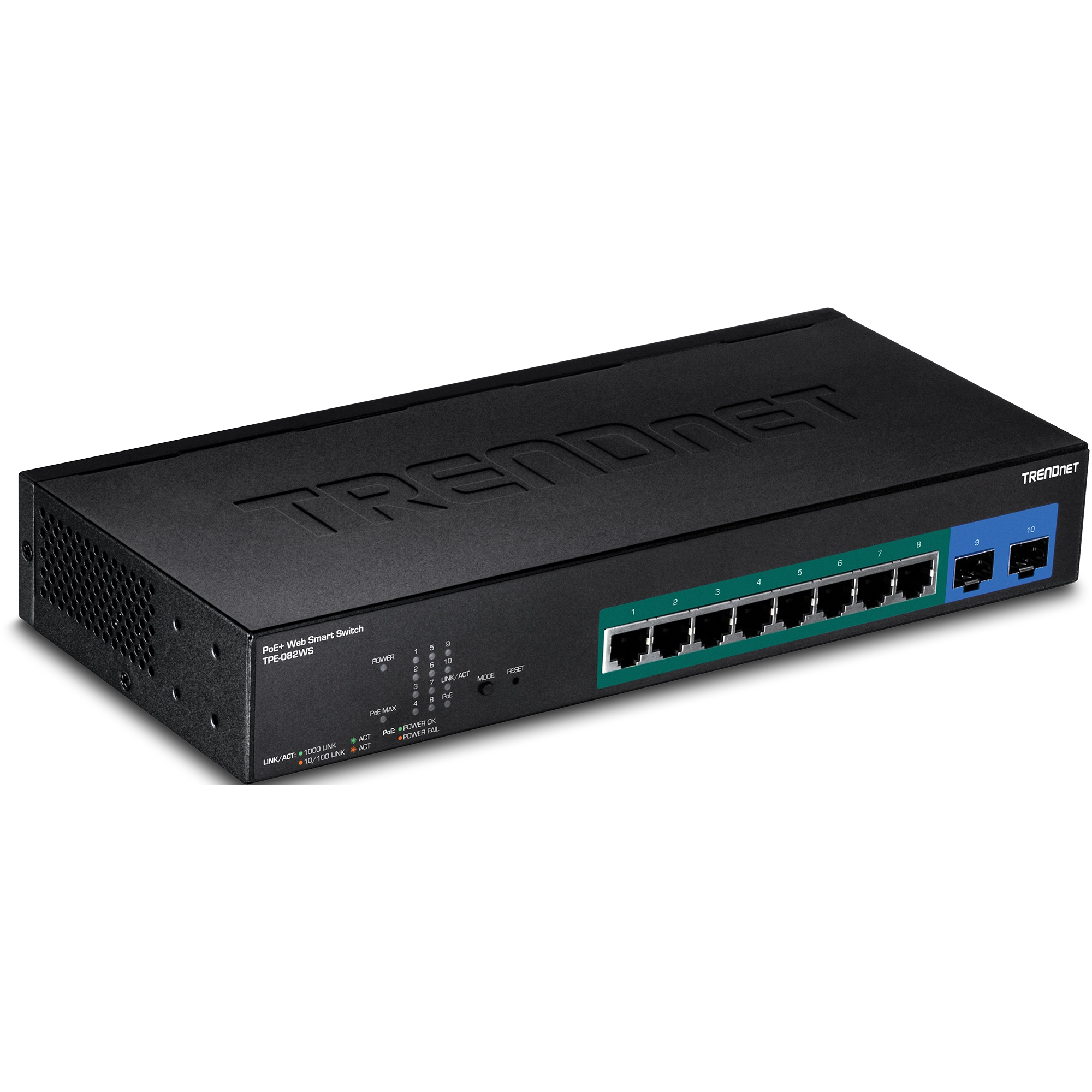 TRENDnet TPE-082WS 10-Port Gigabit Web Smart PoE+ Switch