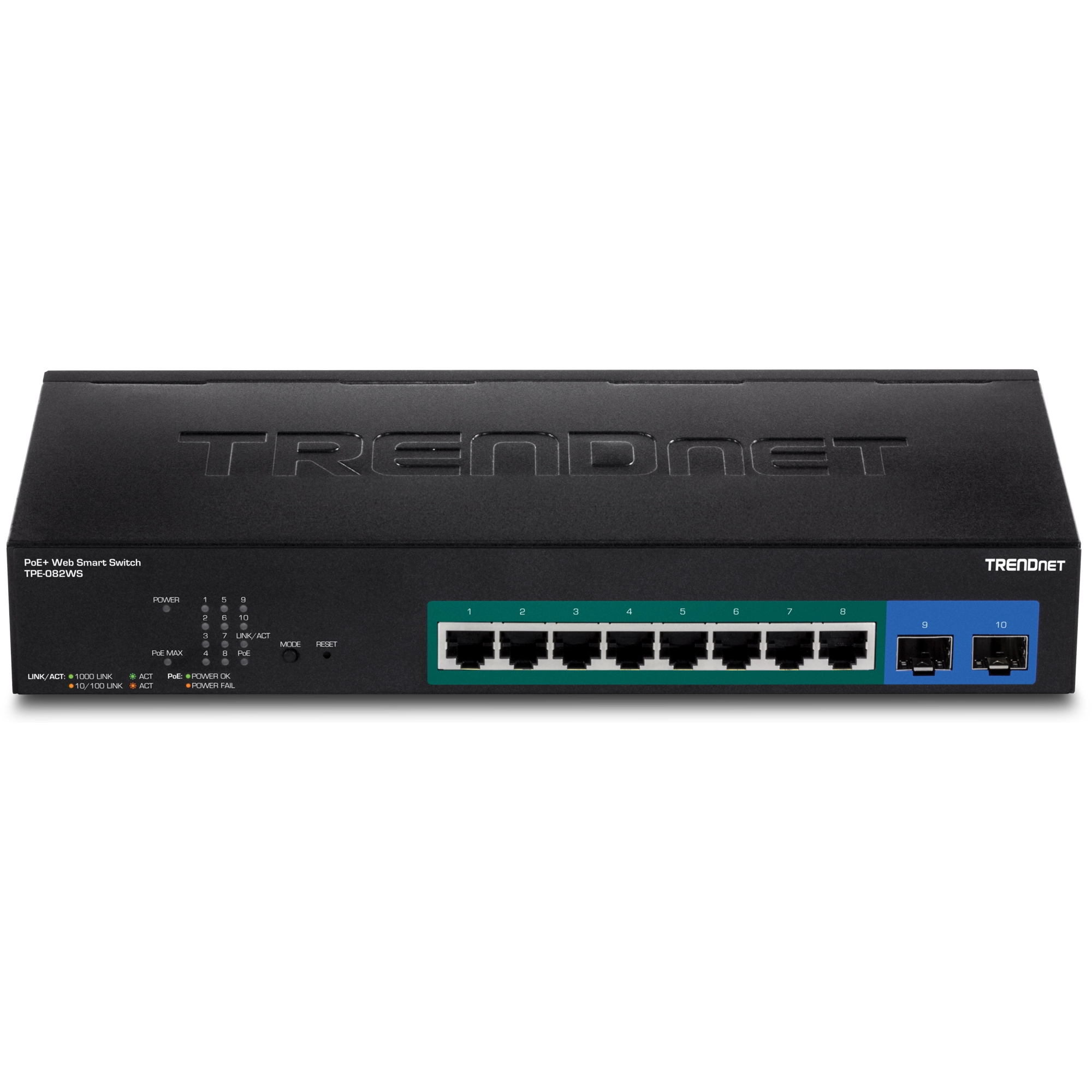 TRENDnet TPE-082WS 10-Port Gigabit Web Smart PoE+ Switch