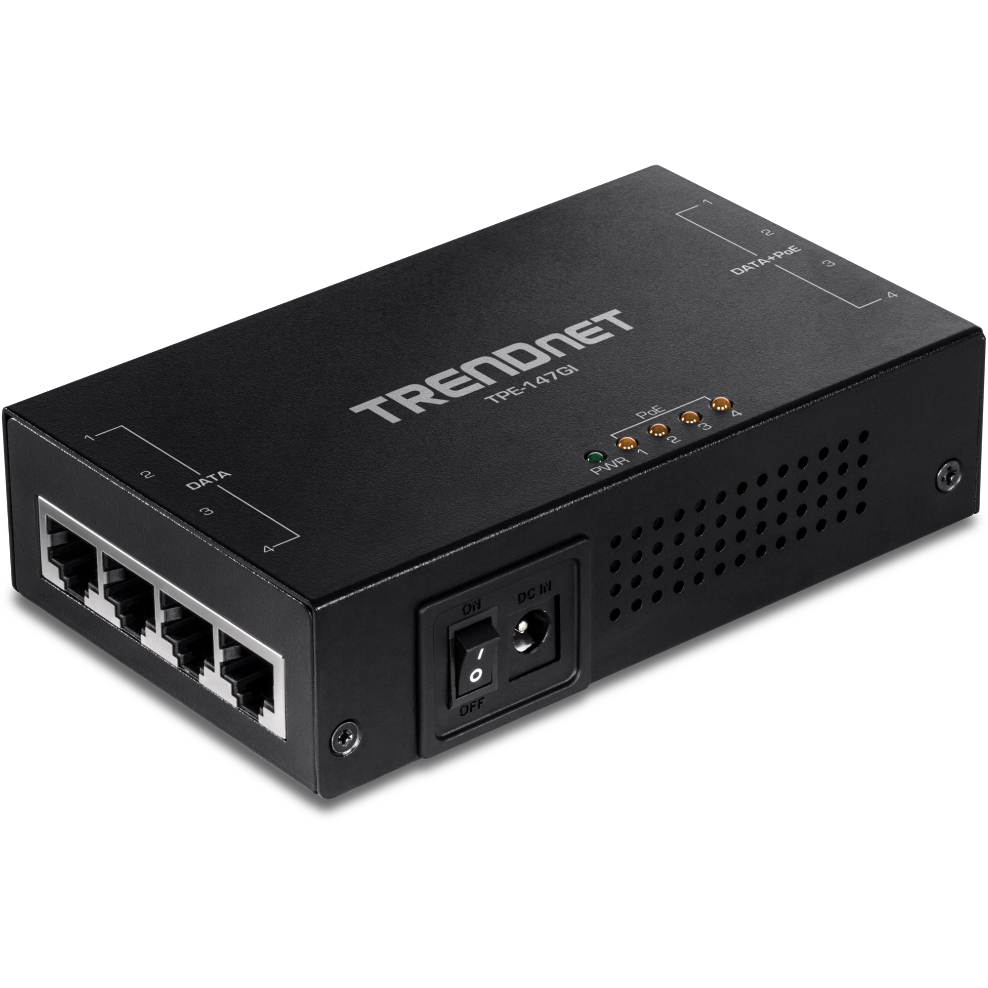 TRENDnet TPE-147GI 65W 4-Port Gigabit PoE+ Injector