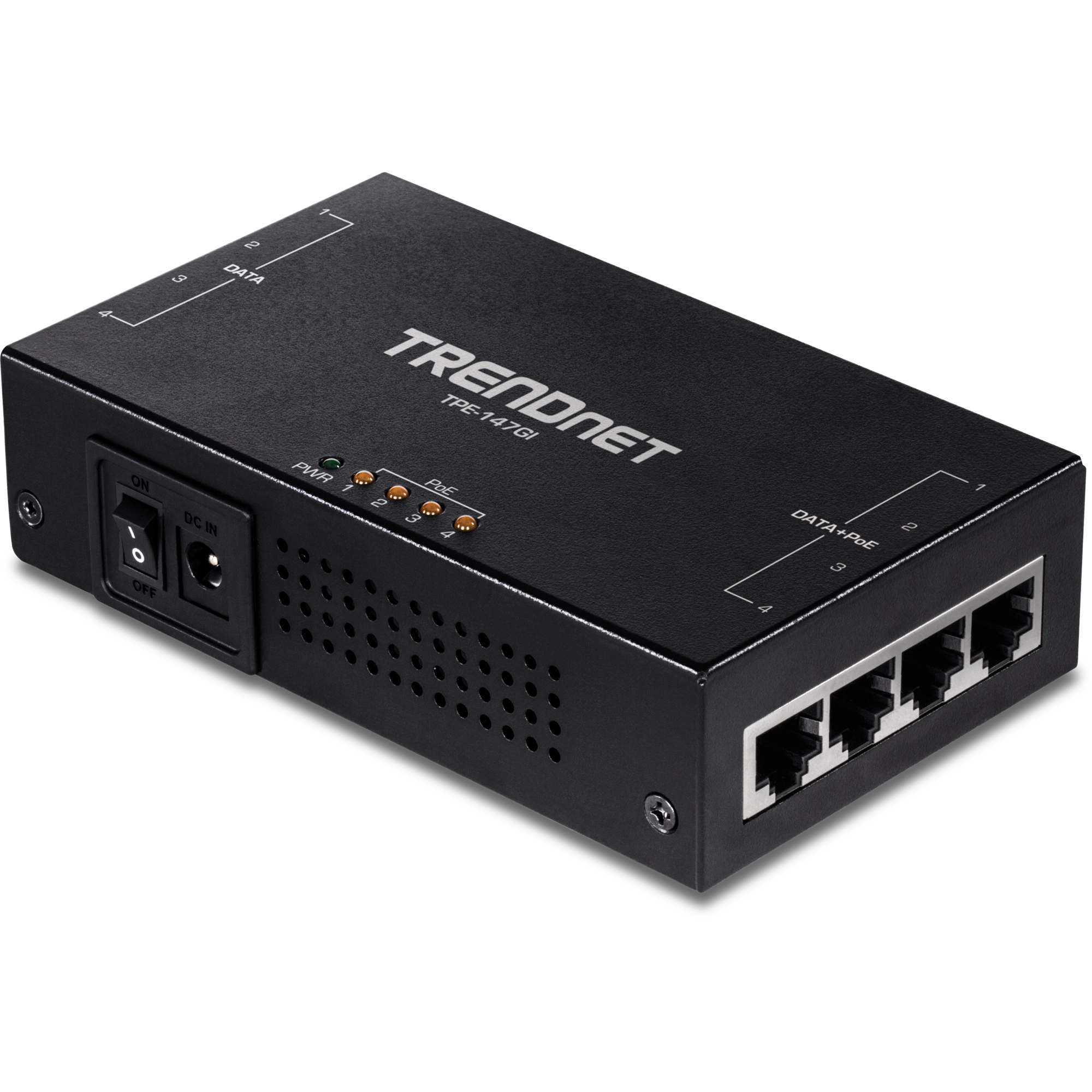 TRENDnet TPE-147GI 65W 4-Port Gigabit PoE+ Injector