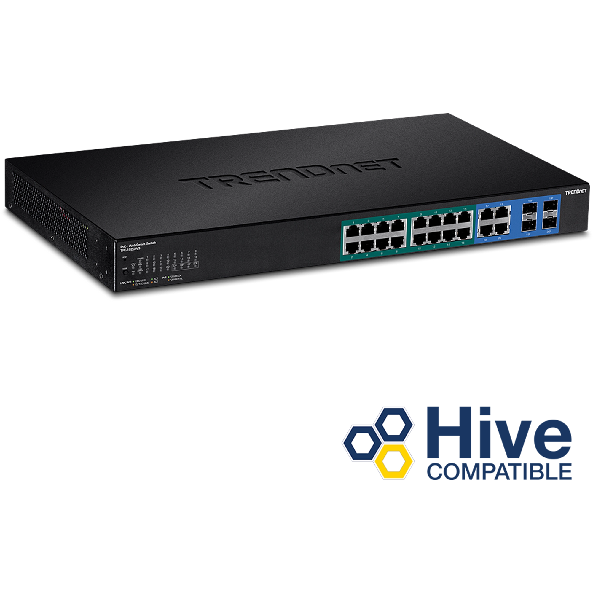 TRENDnet TPE-1620WS 20-Port Gigabit Web Web Smart PoE+ Switch