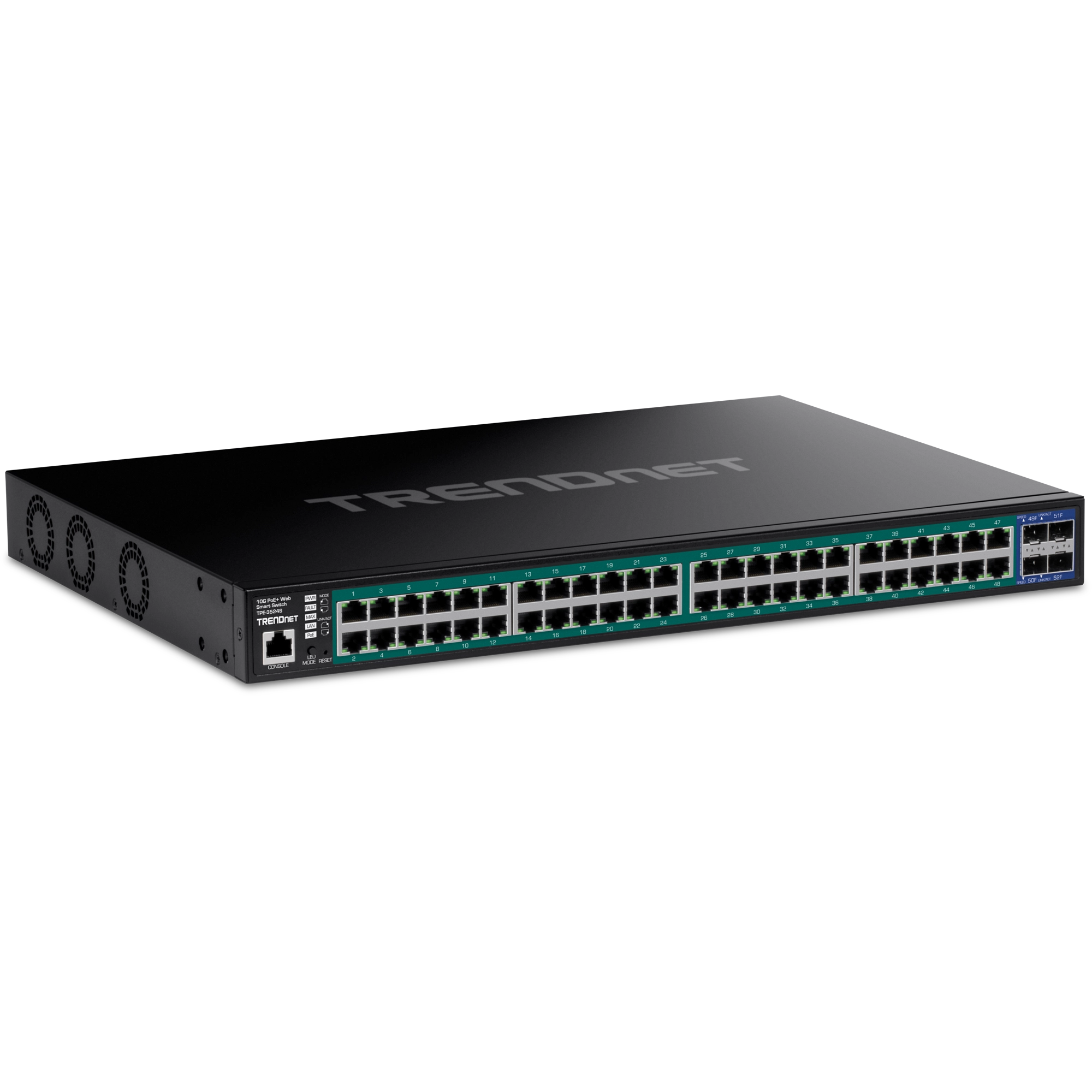 TRENDnet TPE-3524S 52-Port Gigabit Web Smart PoE+ Switch with 10G SFP+ Slots