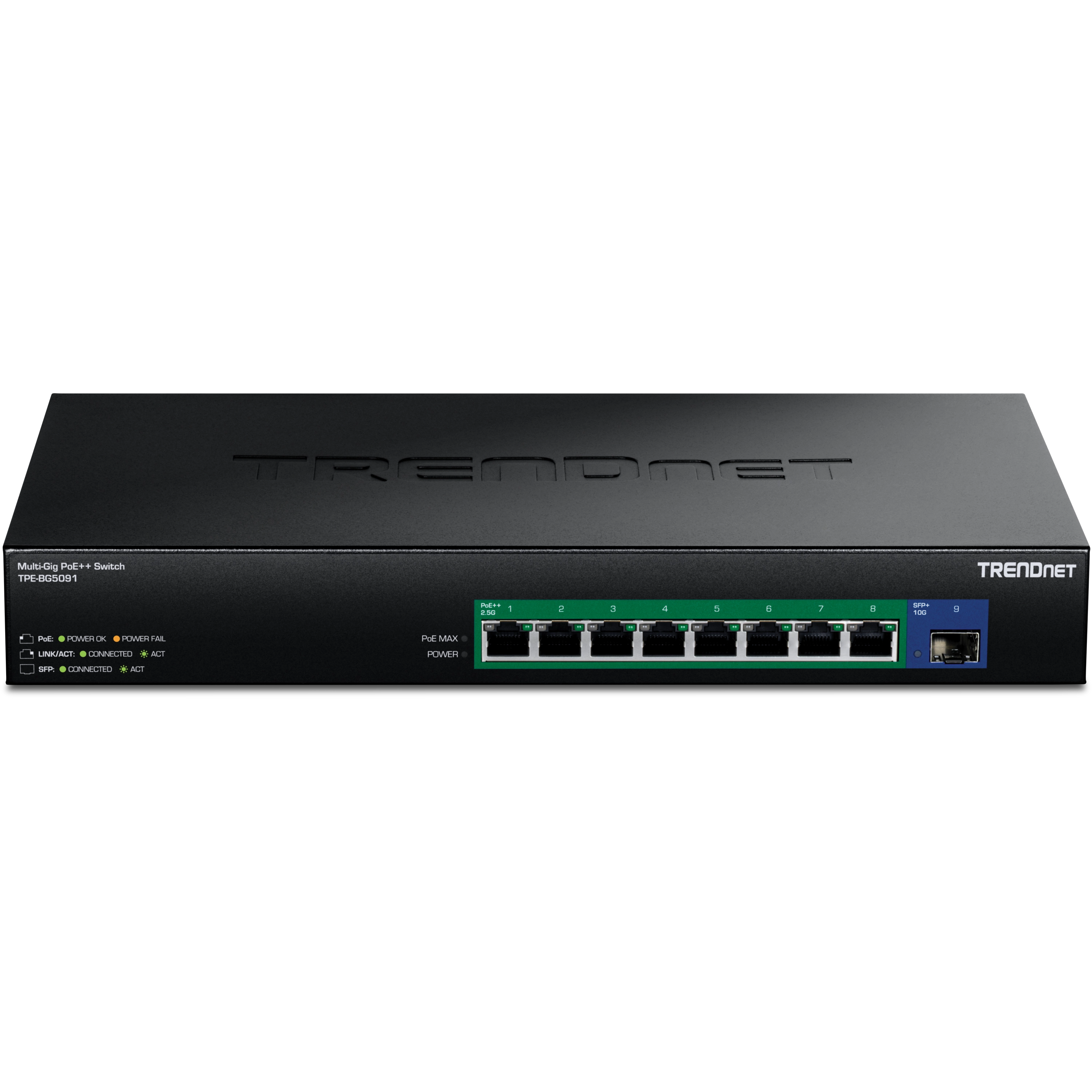 TRENDnet TPE-BG5091 9-Port 2.5G GaN Power PoE++ Switch with 10G SFP+ Ports (480W)