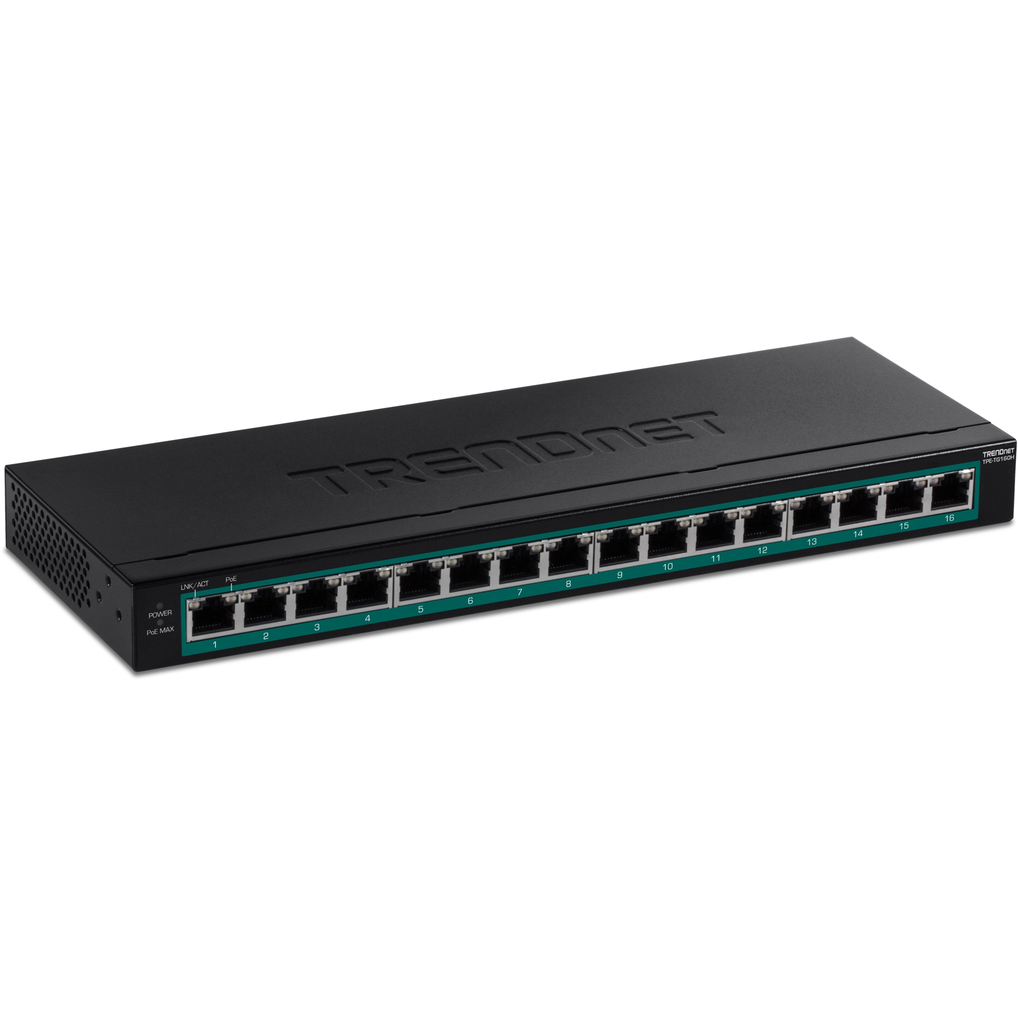 TRENDnet TPE-TG160H 16-Port Gigabit PoE+ Switch(123W)