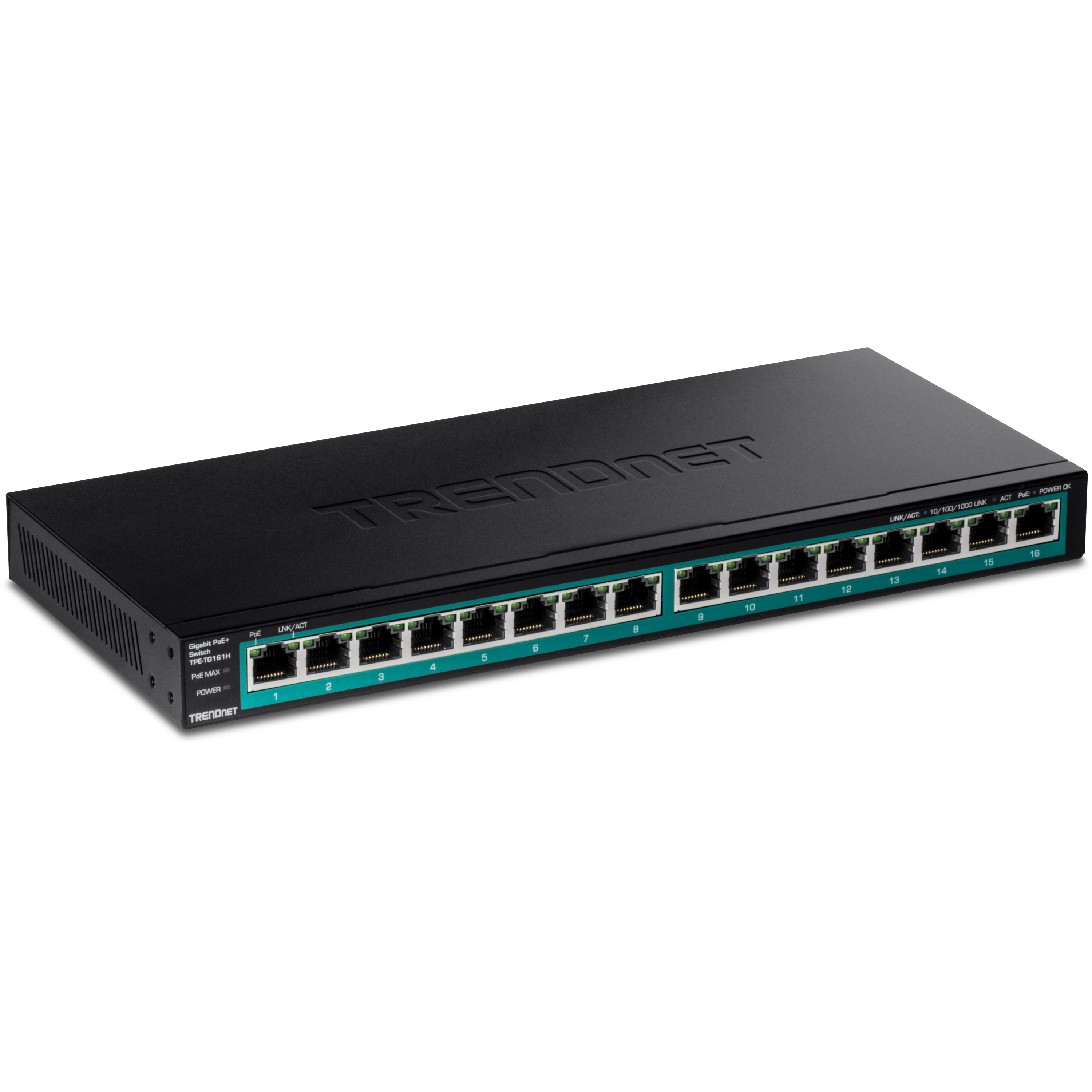 TRENDnet TPE-TG161H 16-Port Gigabit PoE+ Switch(123W)
