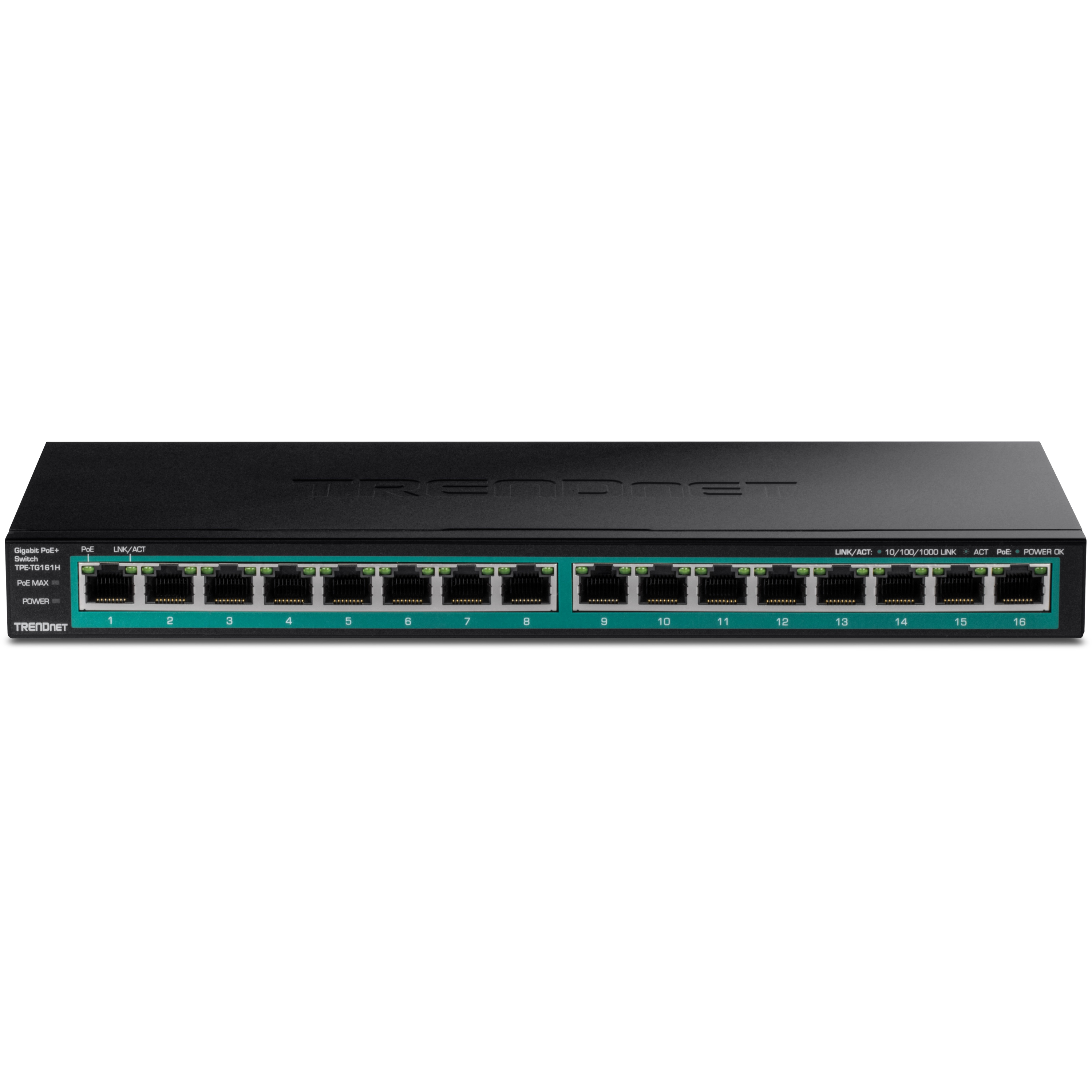 TRENDnet TPE-TG161H 16-Port Gigabit PoE+ Switch(123W)