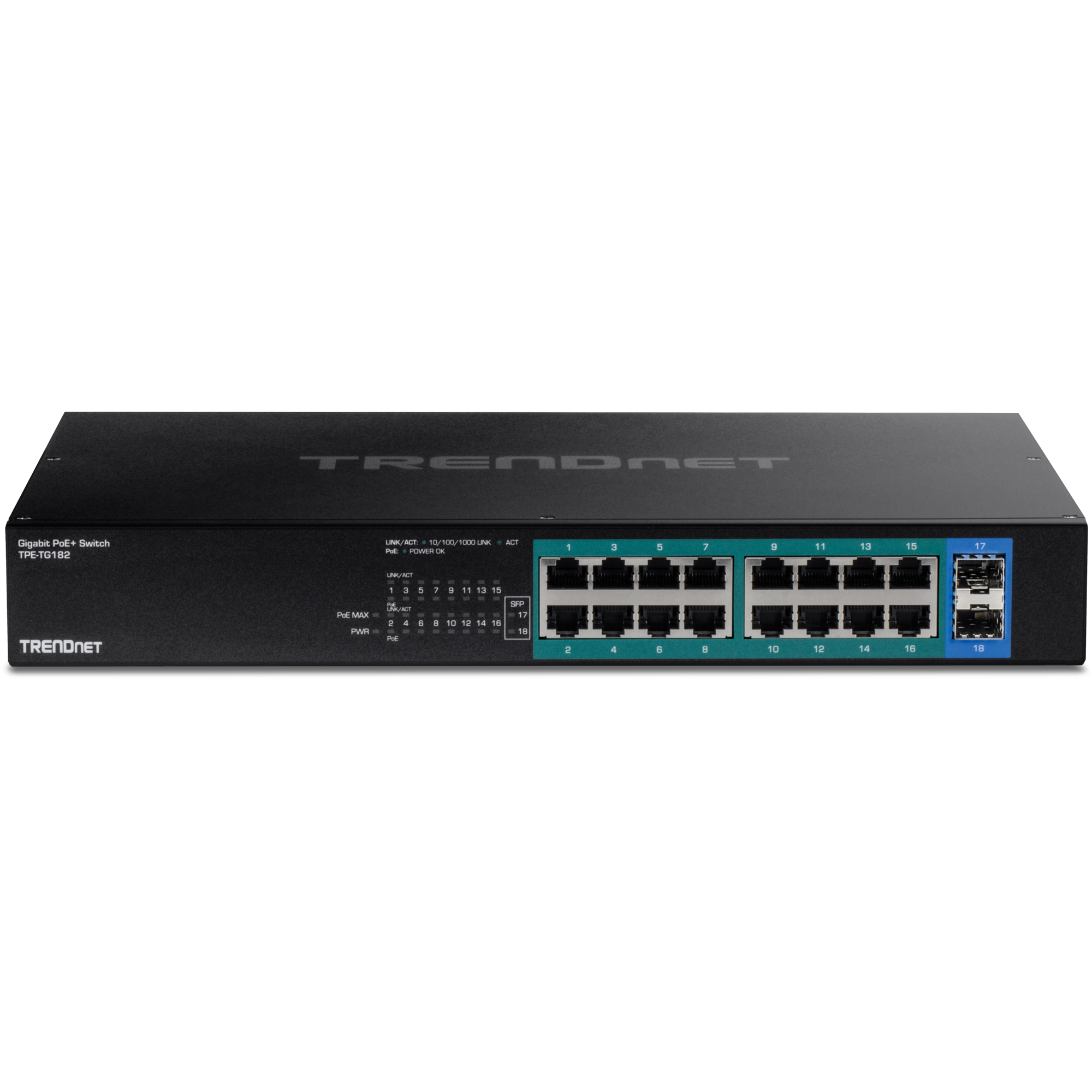 TRENDnet TPE-TG182 18-Port Gigabit PoE+ Switch (240W)