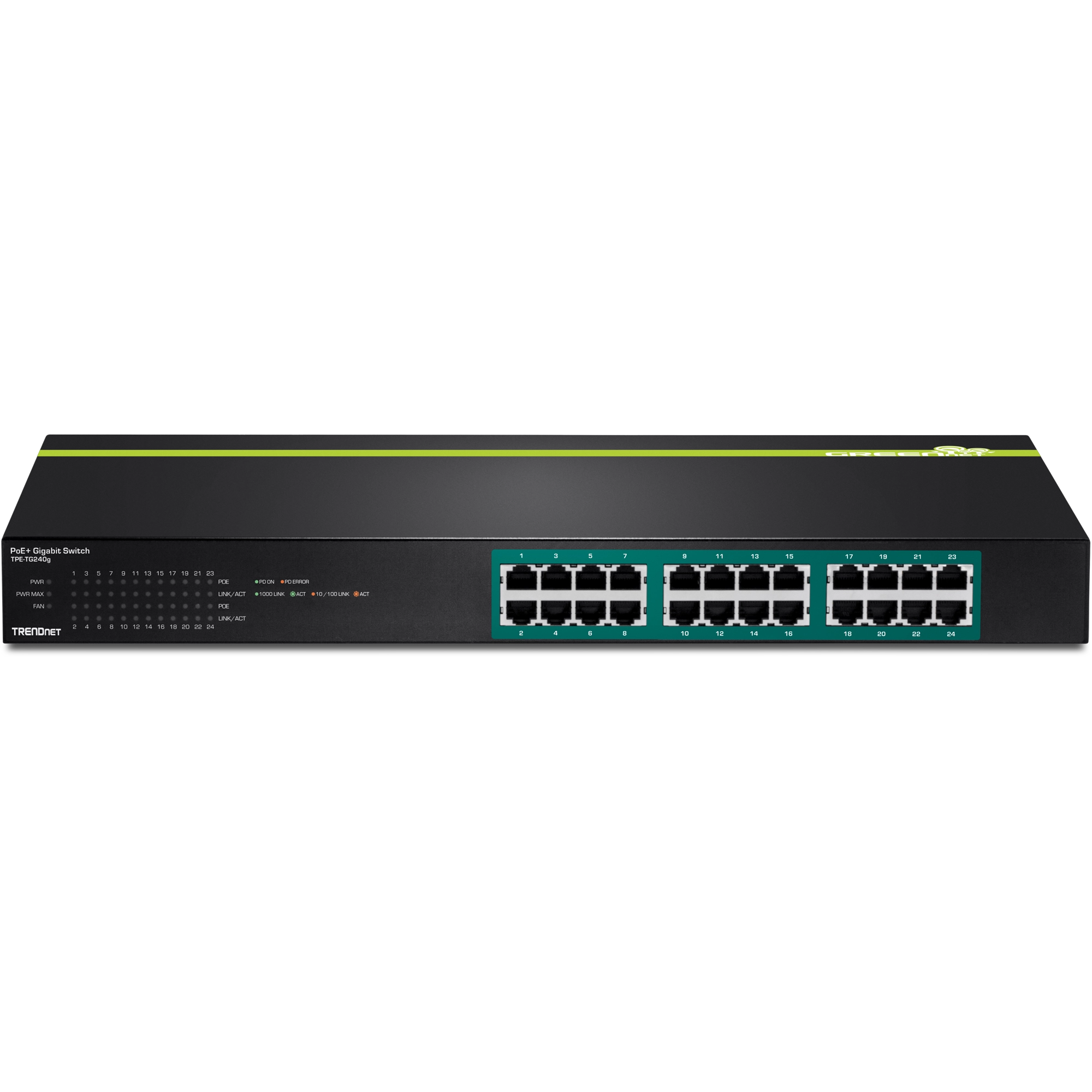 TRENDnet TPE-TG240g 24-Port GREENnet Gigabit PoE+ Switch (370W)