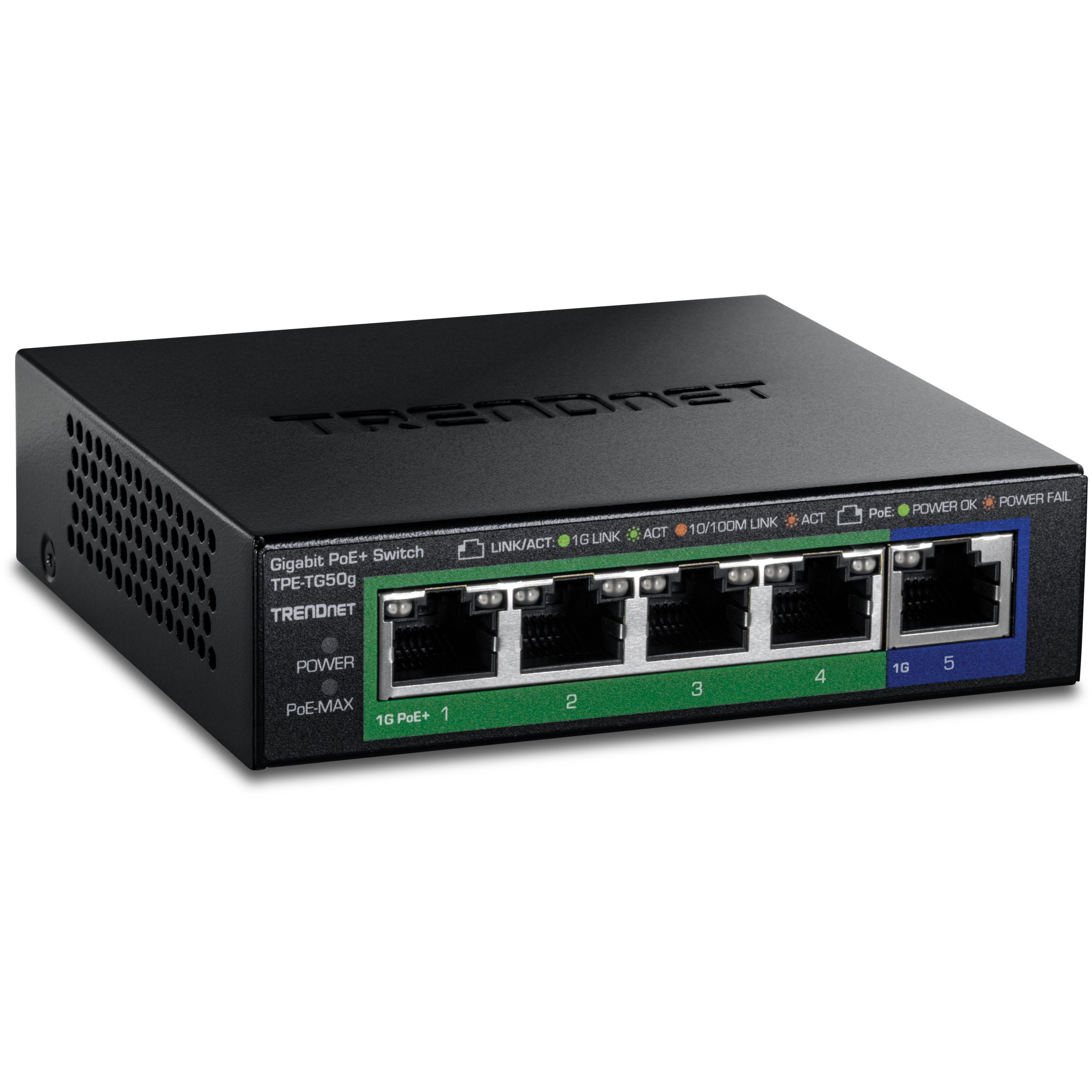 TRENDnet TPE-TG50g 5-Port Gigabit PoE+ Switch