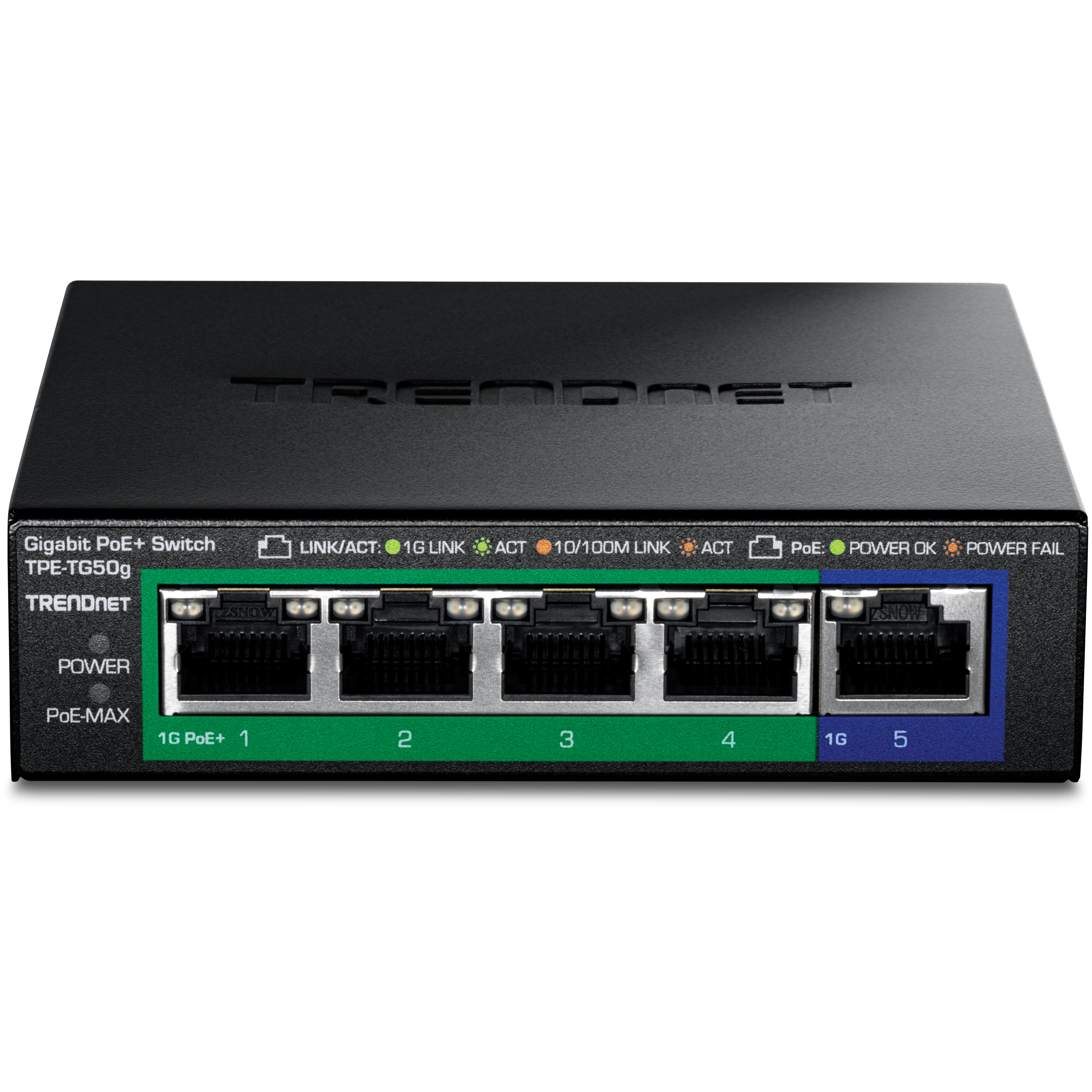 TRENDnet TPE-TG50g 5-Port Gigabit PoE+ Switch