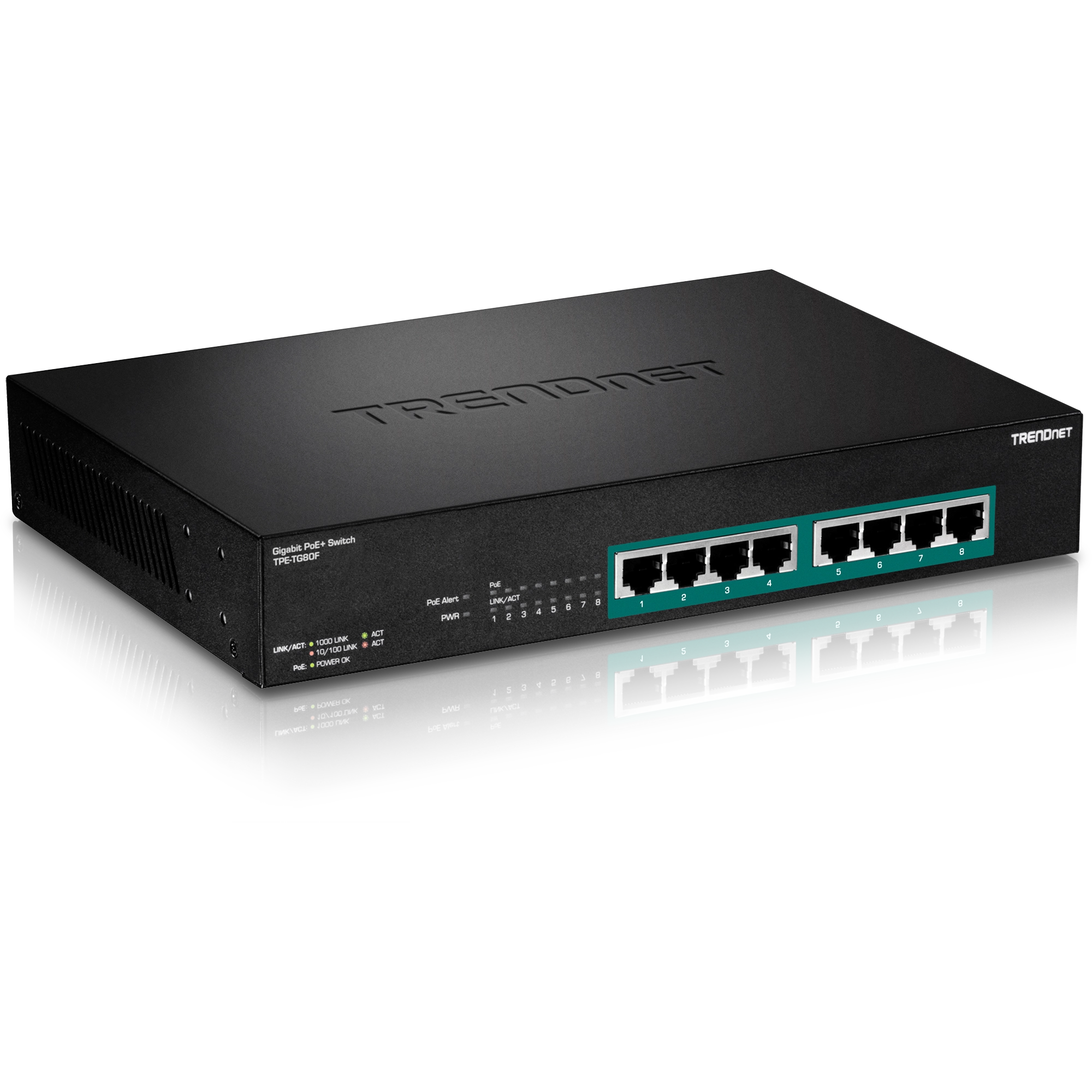 TRENDnet TPE-TG80F 8-Port Gigabit Full Power PoE+ Switch