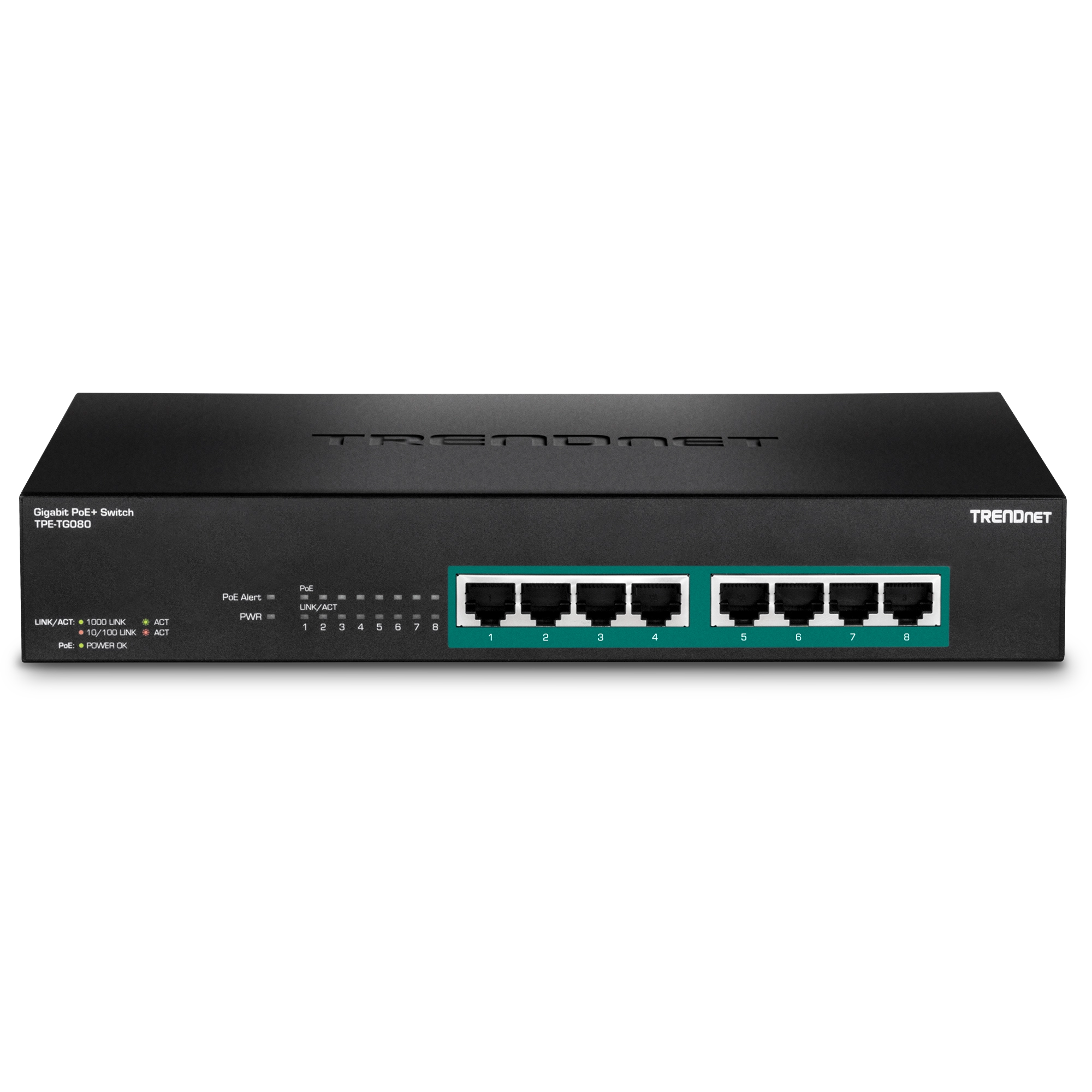 TRENDnet TPE-TG80F 8-Port Gigabit Full Power PoE+ Switch