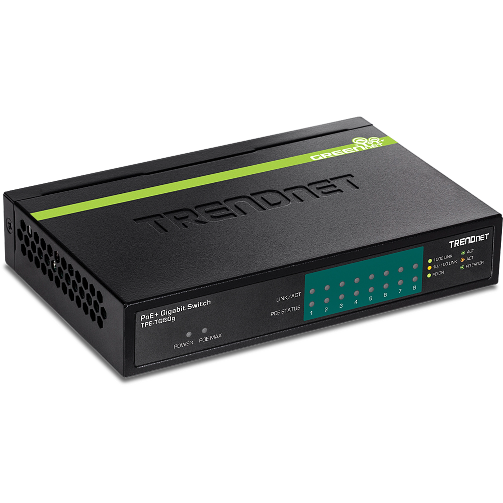 TRENDnet TPE-TG80g 8-Port Gigabit GREENnet PoE+ Switch