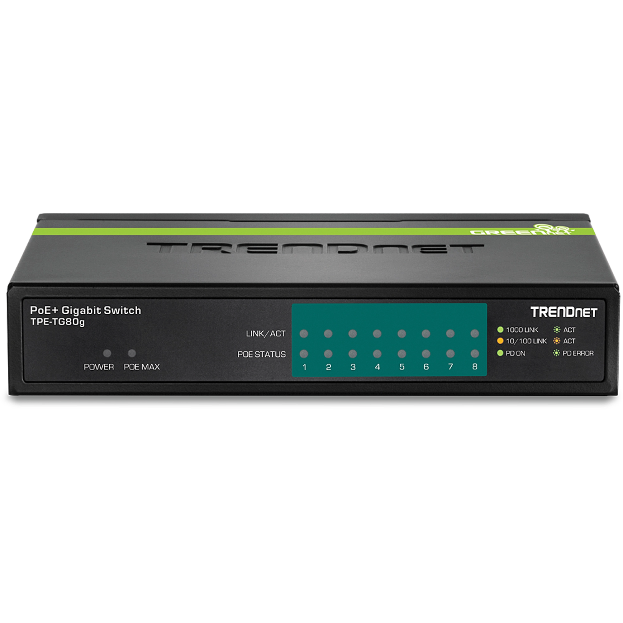 TRENDnet TPE-TG80g 8-Port Gigabit GREENnet PoE+ Switch