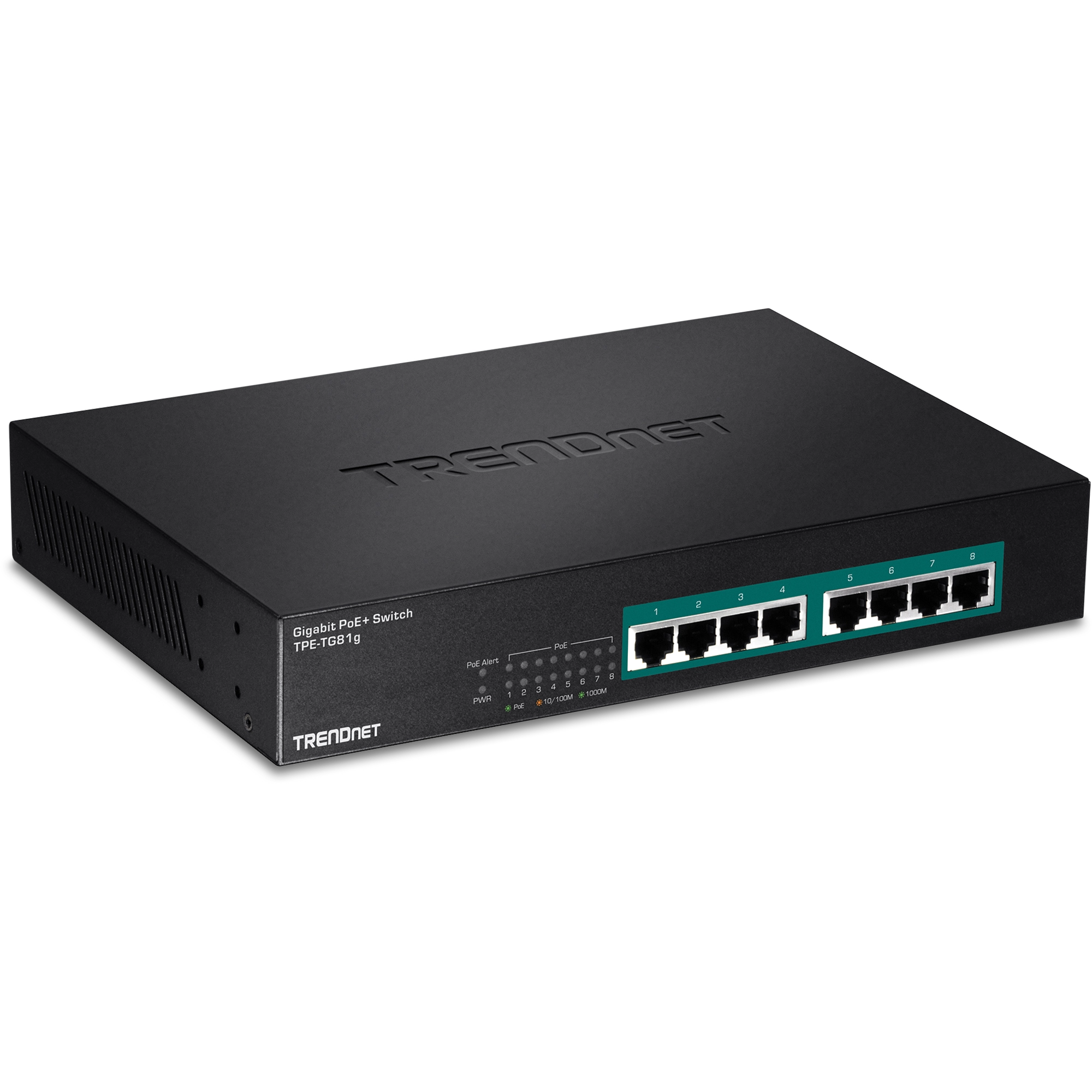 TRENDnet TPE-TG81g 8-Port Gigabit GREENnet PoE+ Switch, rack mountable
