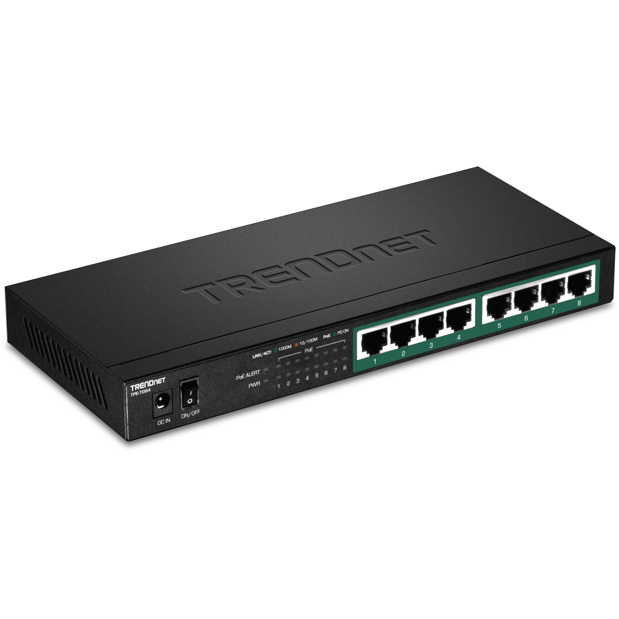 TRENDnet TPE-TG84 8-Port Gigabit PoE+ Switch (120W)