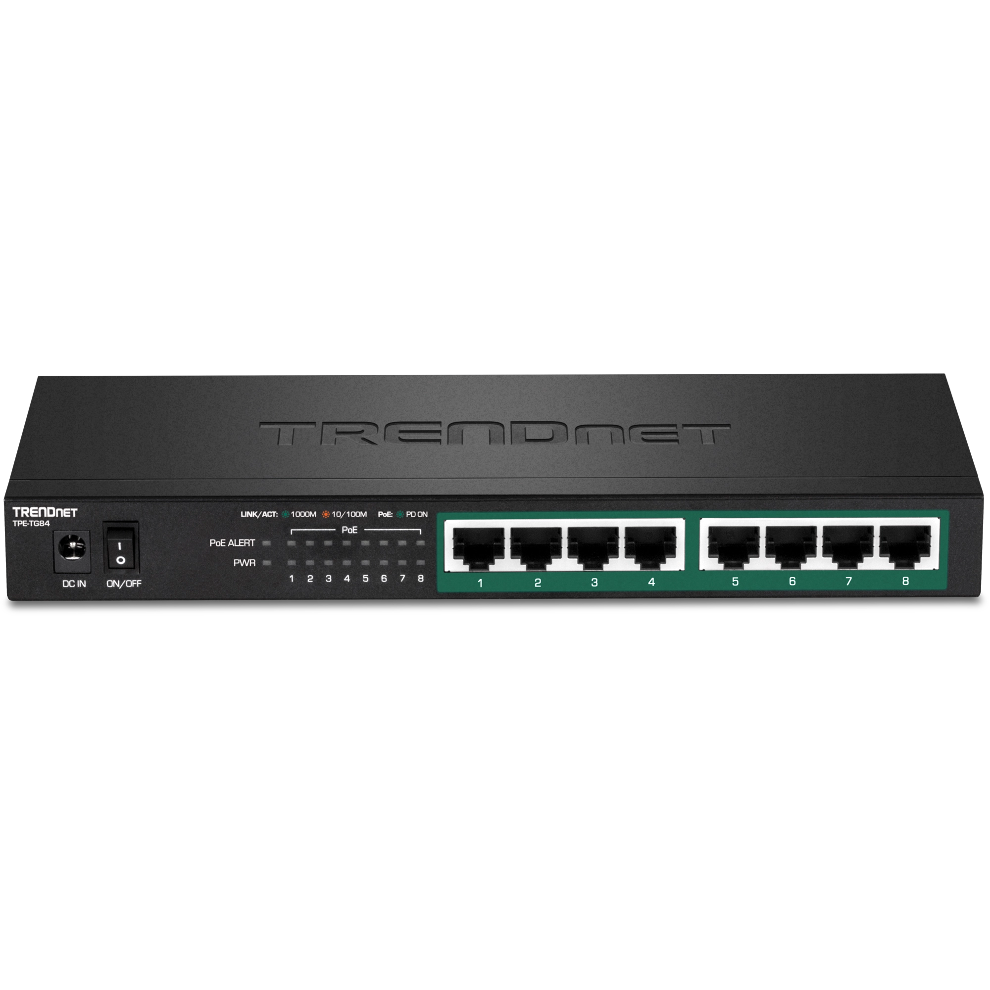 TRENDnet TPE-TG84 8-Port Gigabit PoE+ Switch (120W)