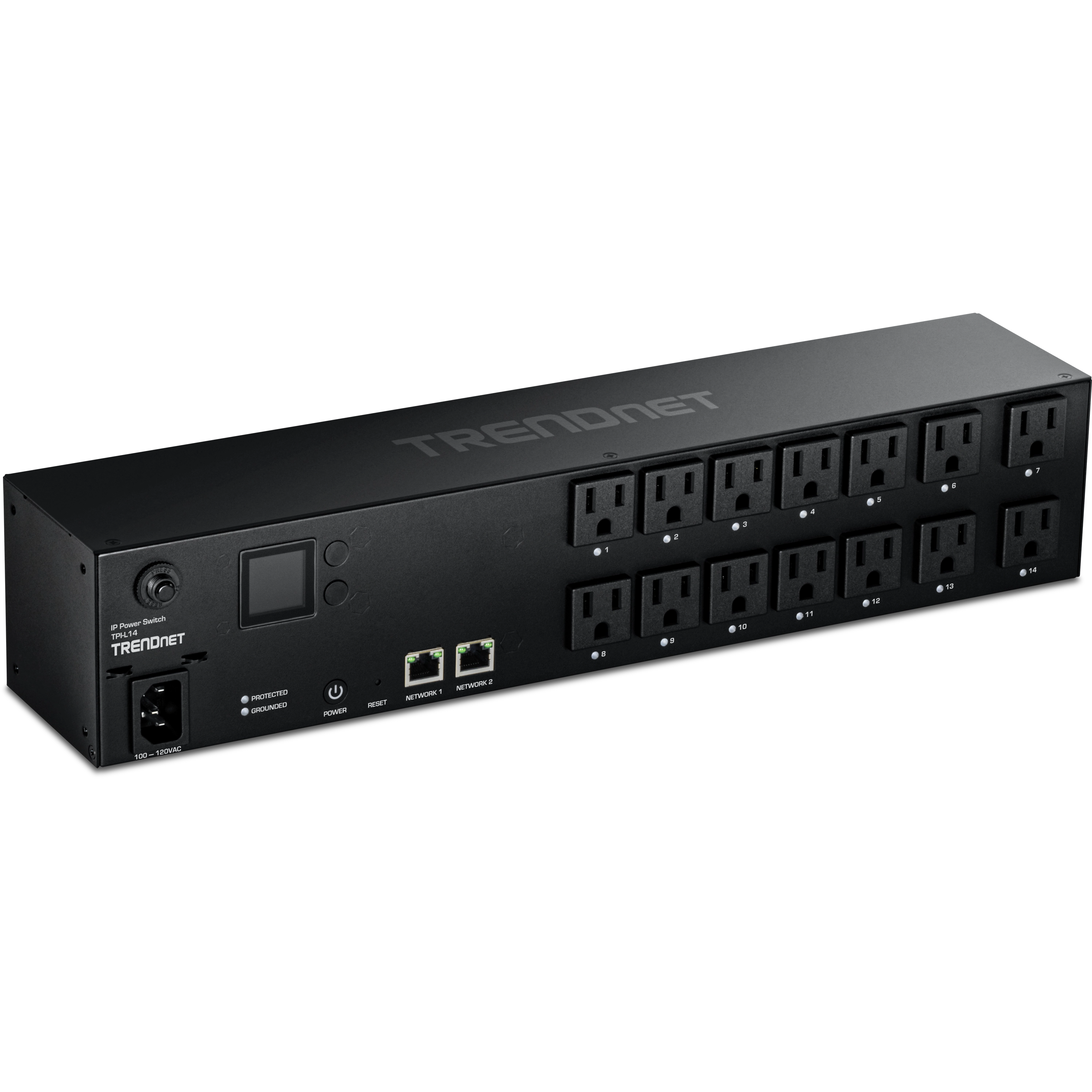 TRENDnet TPI-L14 14-Outlet Managed 2U Rackmount Switched Power Distribution Unit