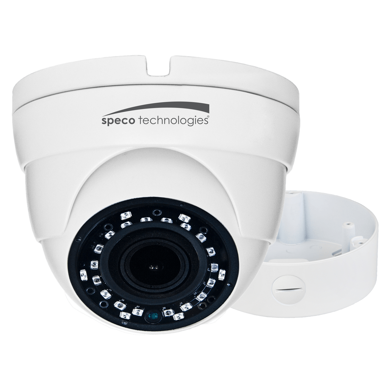 Speco Technologies VLDT3WM 2MP HD-TVI Eyeball Camera, 2.8-12 mm Motorized Lens, Included Junx Box, UL, White Housing (VLDT3WM)