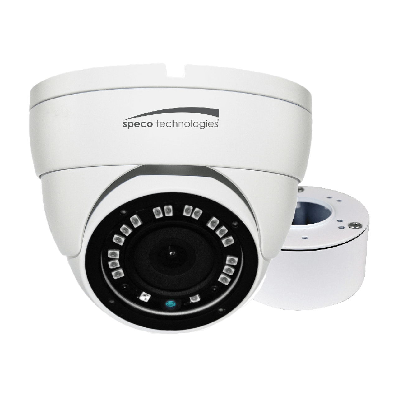 Speco Technologies VLDT4W 2MP HD-TVI Eyeball Camera, 3.6mm Lens, Included Junc Box, UL, White Housing (VLDT4W)