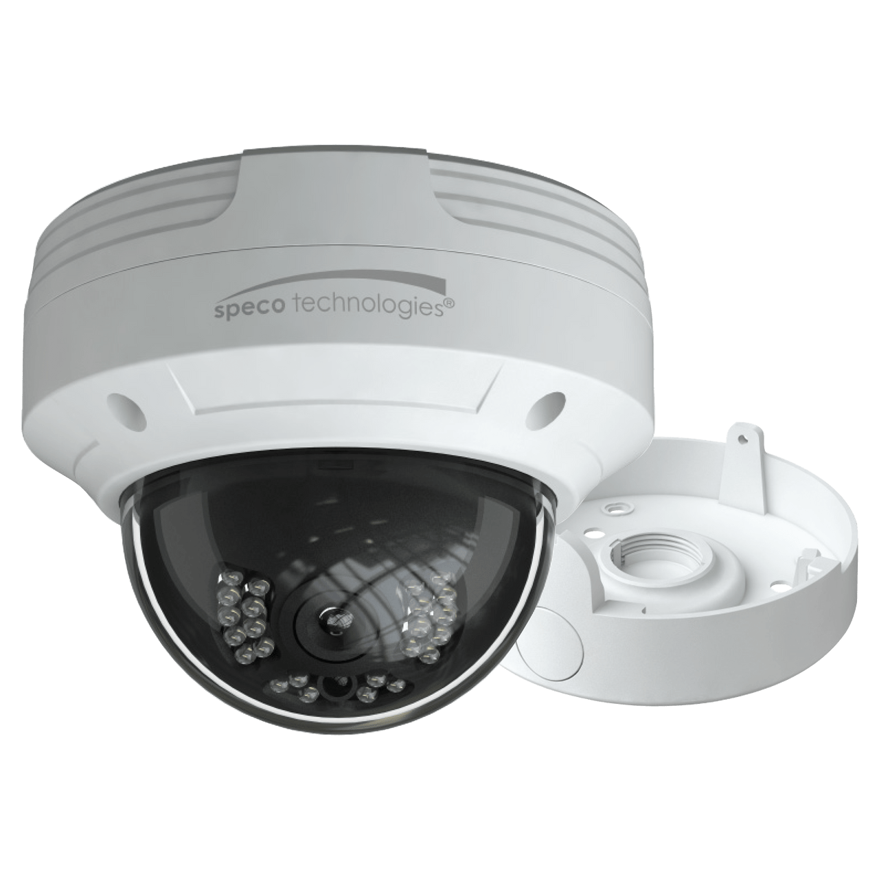 Speco Technologies VLDT5W 2MP HD-TVI Dome Camera, IR, 2.8mm lens, Included Junc Box, White Housing (VLDT5W)