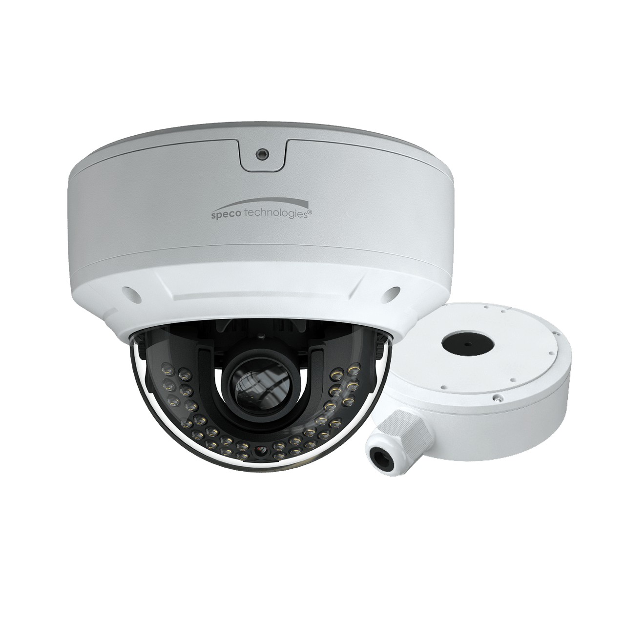 Speco Technologies VLDT6M 2MP HD-TVI Dome Camera, IR, 2.8-12mm Motorized Lens, Included Junc Box, White Housing (VLDT6M)