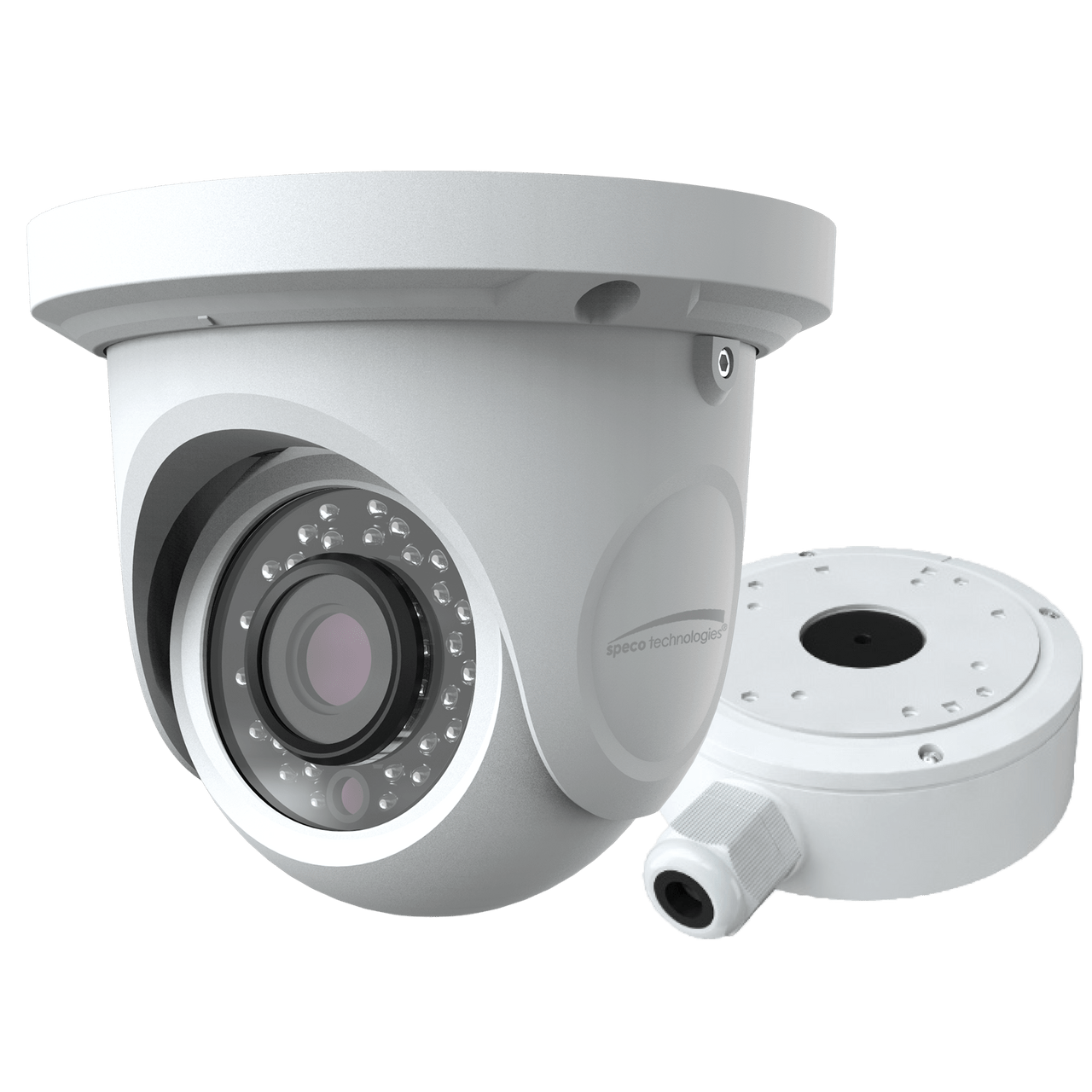 Speco Technologies VLT7W 2MP HD-TVI Turret Camera, IR, 2.8mm lens, White housing, Included Junc Box (VLT7W)