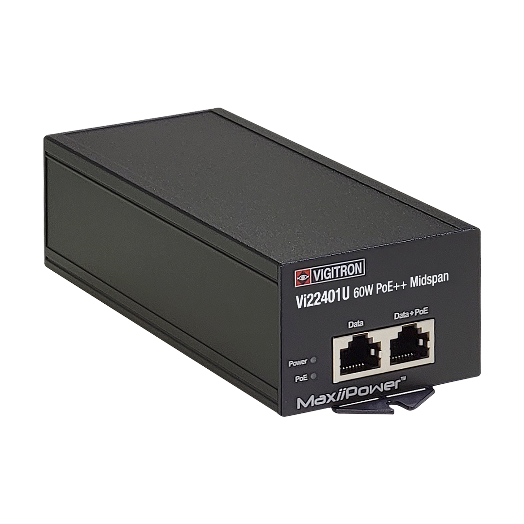 Vigitron Vi22401U 1-Port MaxiiPower™ af/at/bt 60W PoE Midspan w/ built in power supply