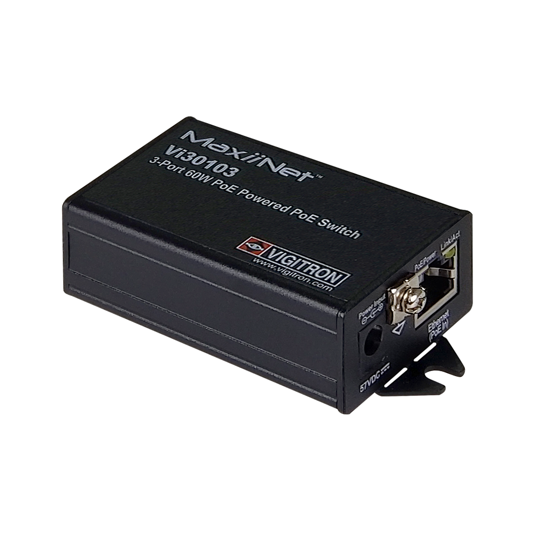 Vigitron Vi30103 3-Port MaxiiNet™ 10/100 af/at 60W PoE Switch & Repeater