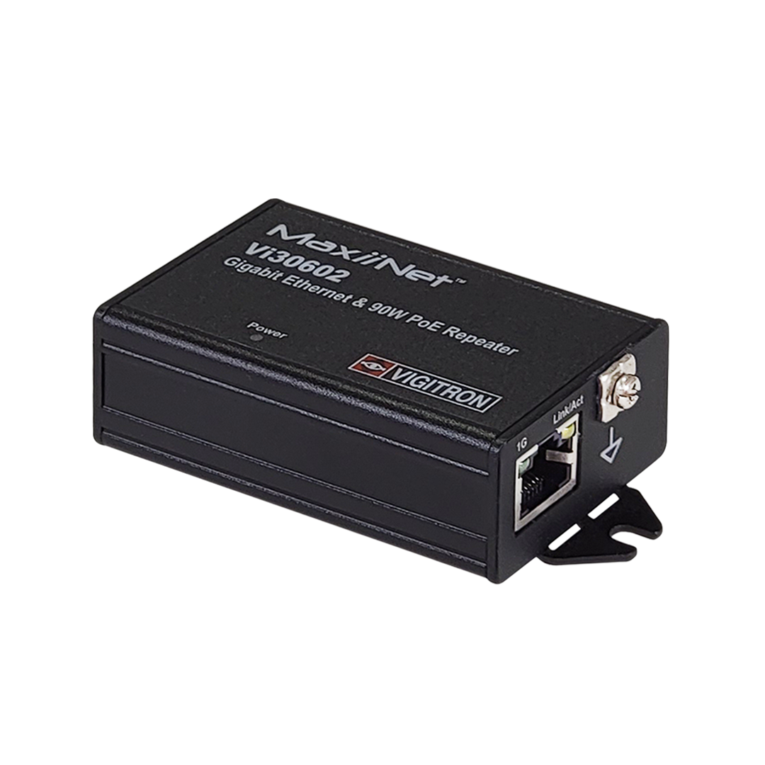 Vigitron Vi30602  10/100/1G MaxiiNet™ Ethernet & af/at/bt 90W PoE PoE Repeater, Powered by PoE