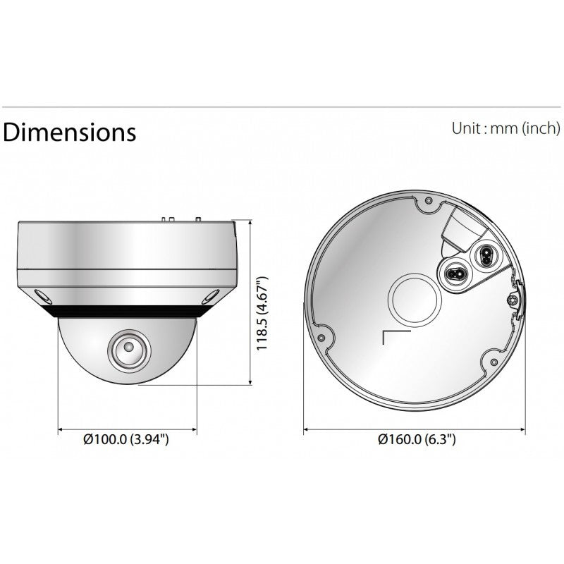 Samsung/Hanwha XNV-8080R Dimensions