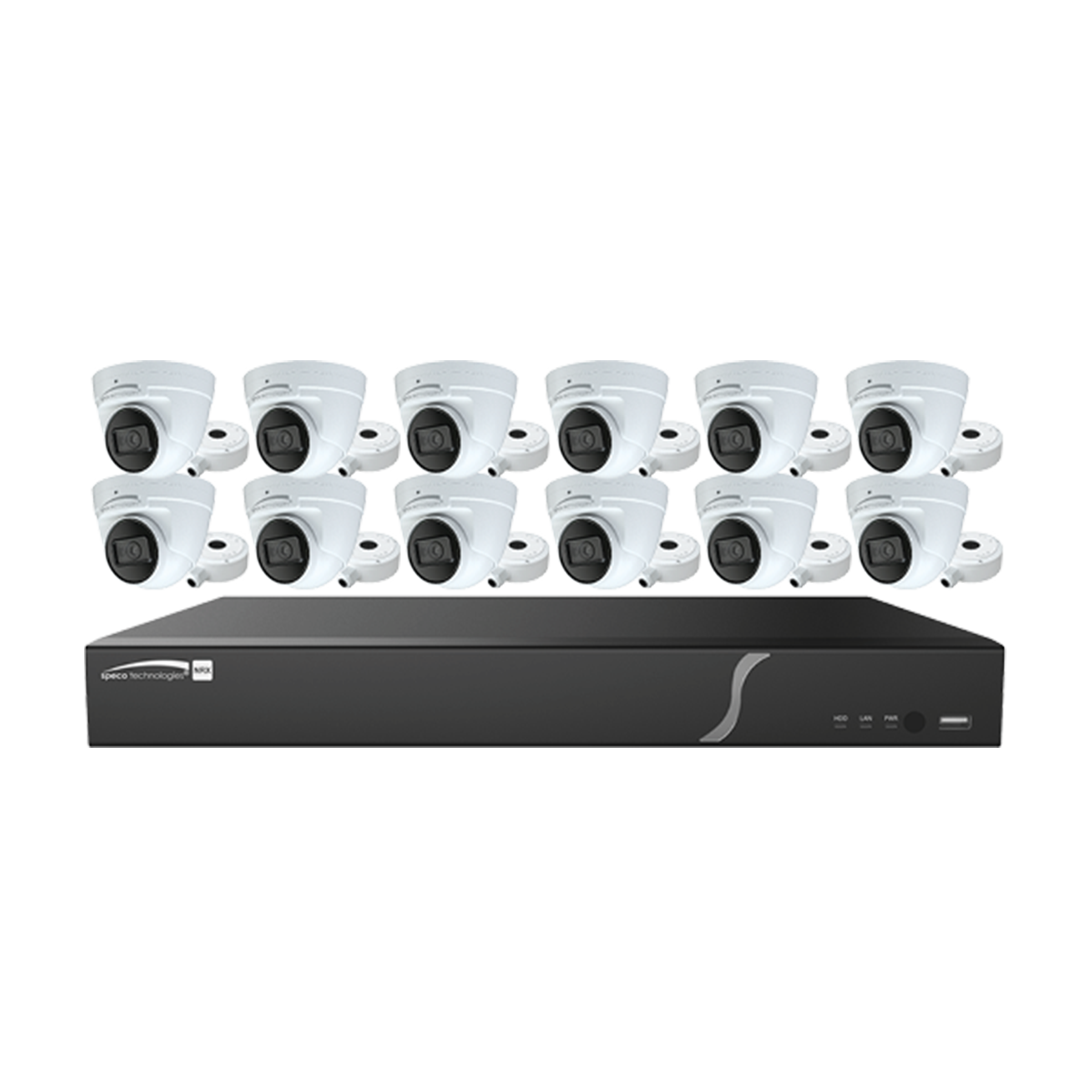 Speco Technologies ZIP1612T4 16ch recorder with 4TB and 12 4MP Turret Cameras