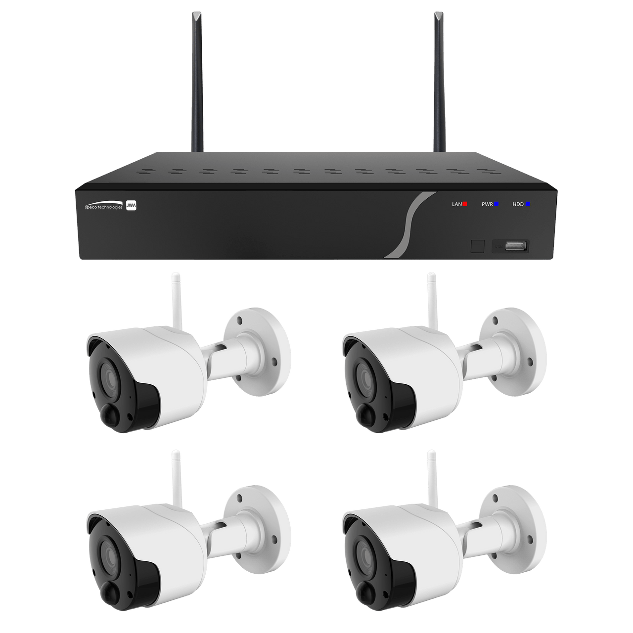 Speco Technologies ZIPK4W2 4Ch 2MP Wireless IP Camera and NVR Kit (ZIPK4W2)
