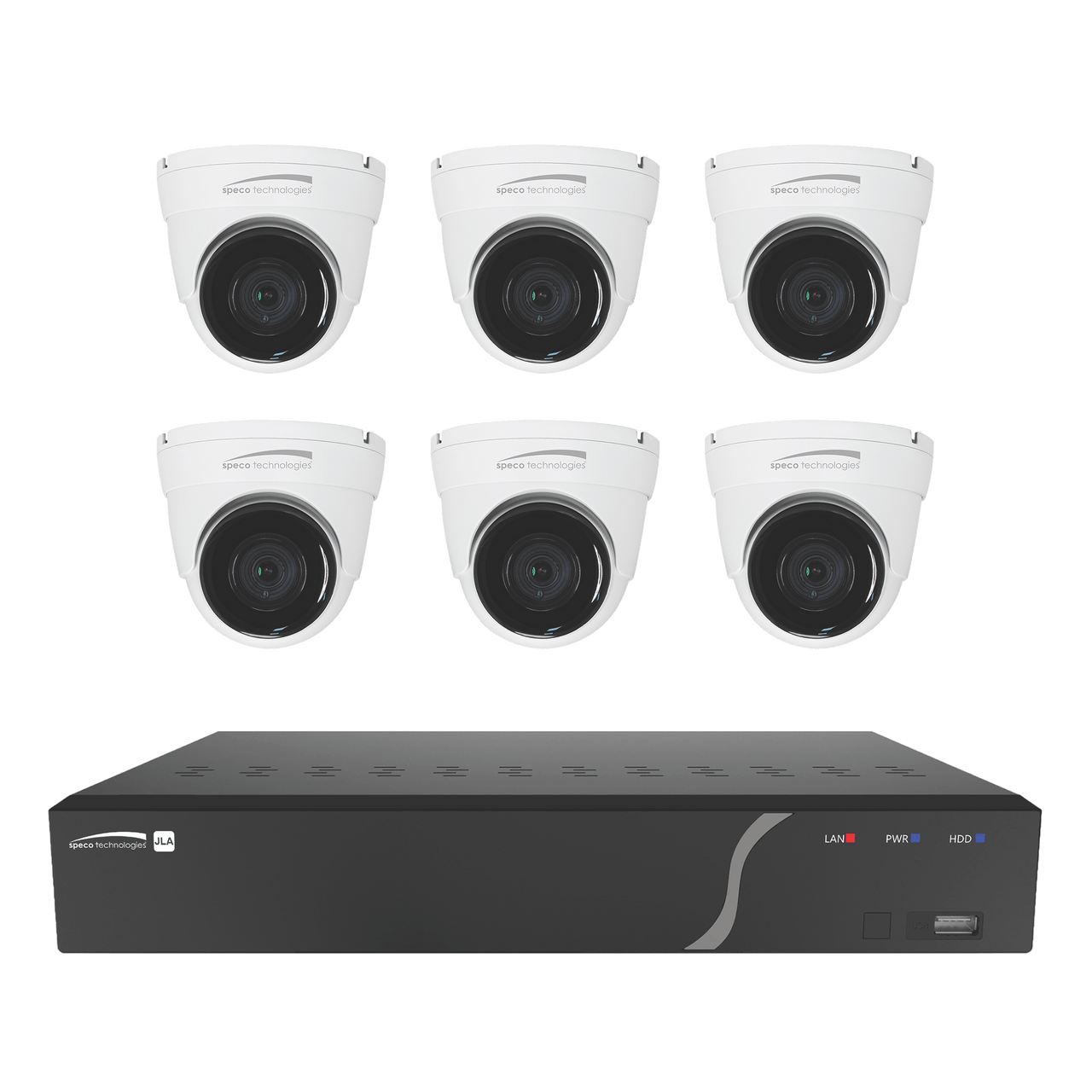 Speco Technologies ZIPK8T2 8Ch H.265 NVR with 6 Outdoor IR 5MP IP Cameras, 2.8mm fixed lens, 2TB- KIT (ZIPK8T2)
