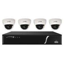 Speco Technologies ZIPL4D1 4 CH Plug-and-Play NVR  w/ 4 Outdoor IR Dome 2.7-12mm motorized lens