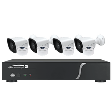 Speco Technologies ZIPT4B1 4CH HD-TVI DVR, 1080p, 60fps, 1TB w/ 4 Outdoor IR Bullet Cameras 2.8mm lens, White