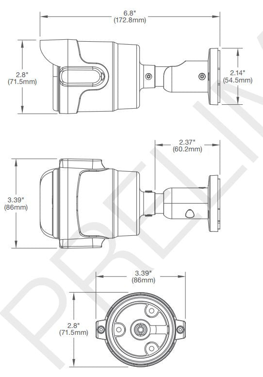 Arecont Vision AV2325DNIR Dimensions