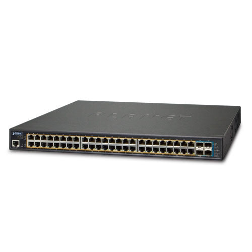 Planet GS-5220-48PL4XR L2+ 48-Port 10/100/1000T 802.3at PoE + 4-Port 10G SFP+ Managed Switch with Redundant Power