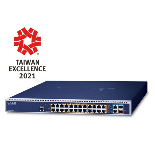 Planet GS-6322-24P4X L3 24-Port 10/100/1000T 95W 802.3bt PoE + 2-Port 10GBASE-T +