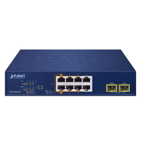 Planet GSD-1022UP 2-Port 10/100/1000T 802.3bt PoE + 4-Port 10/100/1000T 802.3a