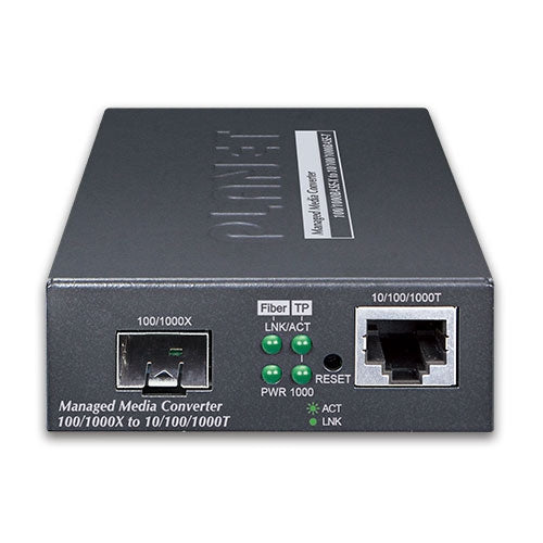 Planet GT-915A 1-Port 10/100/1000T + 1-Port 100/1000X SFP Managed Media Con