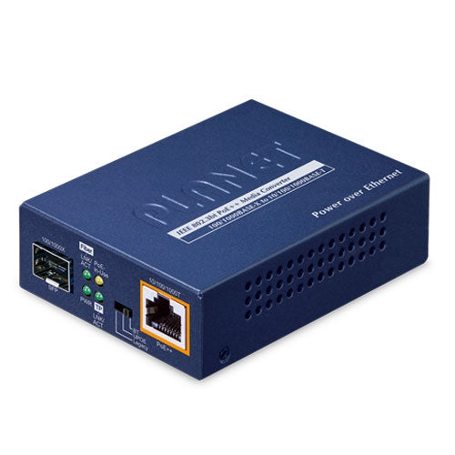 Planet GUP-805A-60W 1-Port 100/1000X SFP to 1-Port 10/100/1000T 802.3bt PoE++ Me