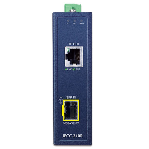 Planet IECC-210R Industrial 1-Port 100TX + 1-Port 100FX SFP EtherCAT Media Co