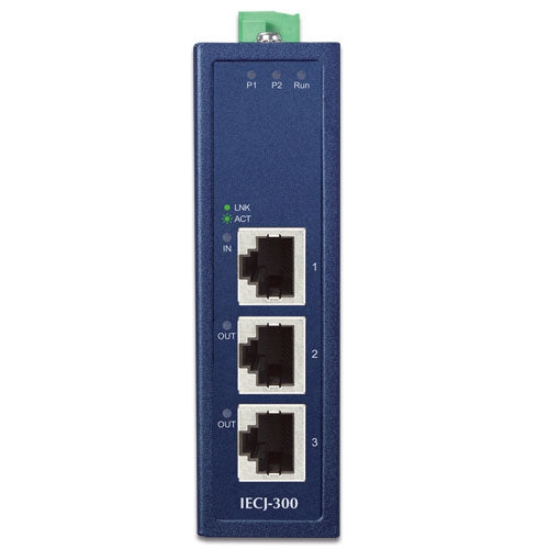 Planet IECJ-300 Industrial 3-Port EtherCAT Junction Slave (-40~75 degrees C,