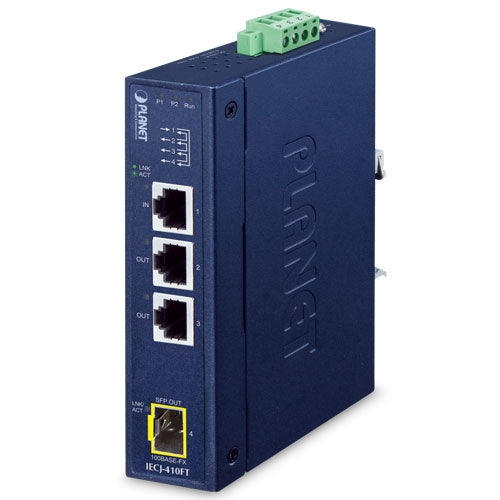 Planet IECJ-410FT Industrial 3-Port RJ45 + 1-Port SFP EtherCAT Junction Slave