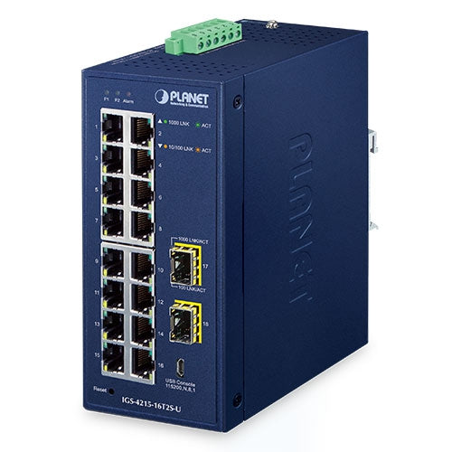 Planet IGS-4215-16T2S IP30 Industrial L2/L4 16-Port 10/100/1000T + 2-Port 100/1000