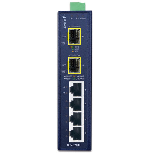 Planet IGS-620TF IP30 Industrial 4-Port 10/100/1000T + 2-Port 100/1000/2500X