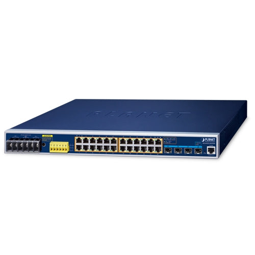 Planet IGS-6325-24UP4X IP30 19" Rack Mountable Industrial L3 Managed PoE Switch, 24